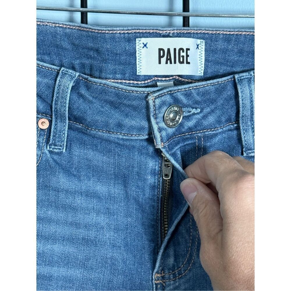 Paige Verdugo Crop Jeans Womens 28‎ Blue Denim Demilo Distressed Skinny - Picture 4 of 15